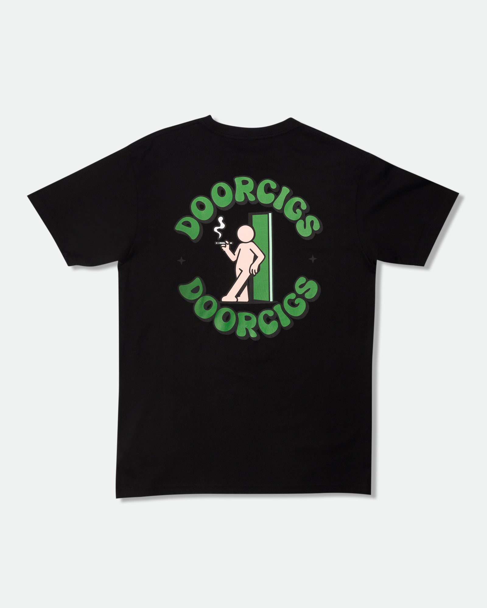 Doorcigs small-batch streetwear t-shirt — retro-inspired design on white backdrop.