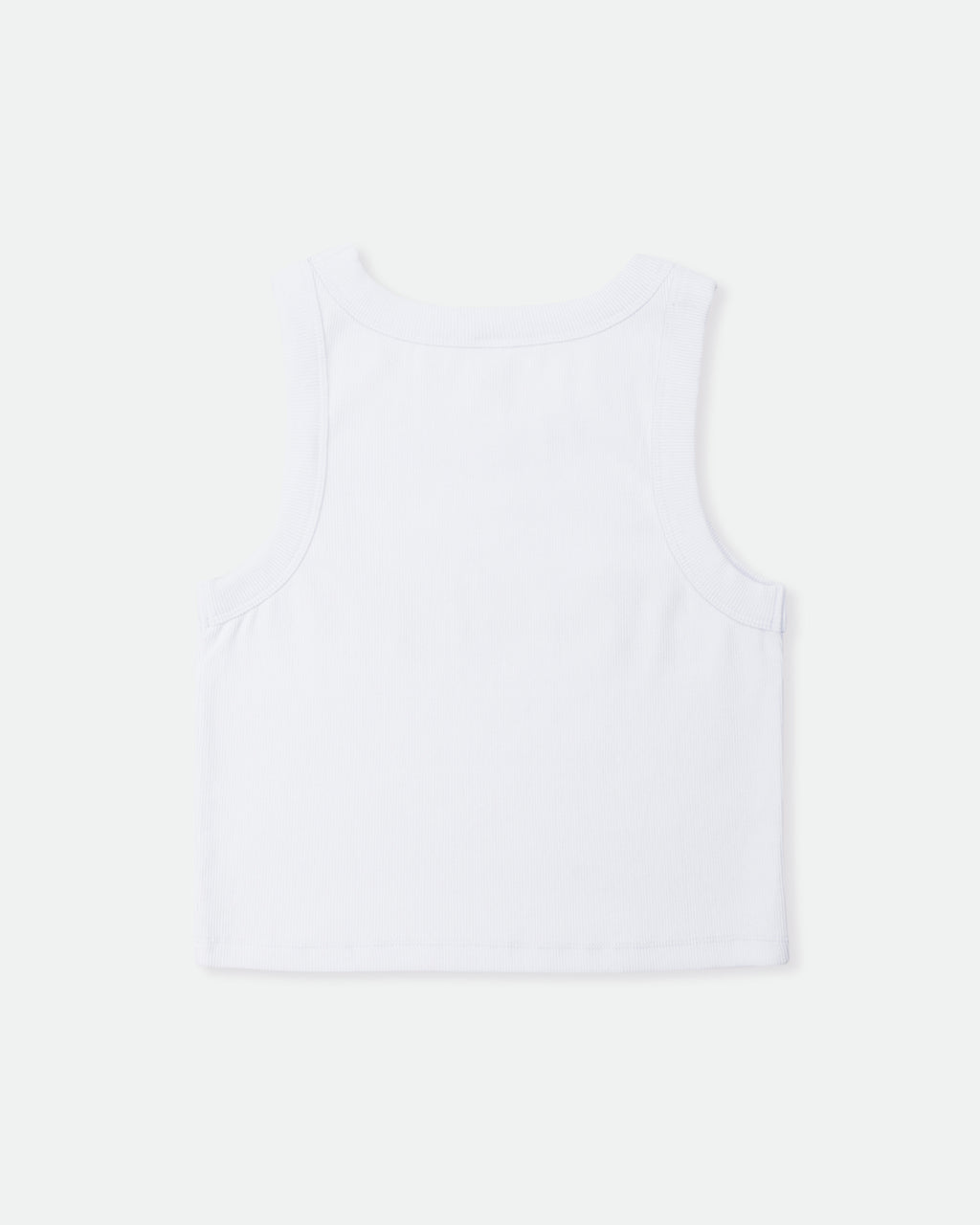 Product photo of Doorcigs luxury streetwear crop tank for women — minimalist design. Back view of this independent brand's smoke show tank.