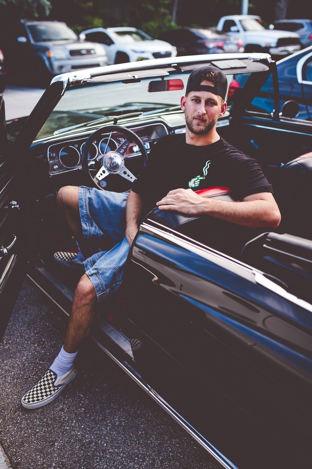 black streetwear tee nightlife fashion